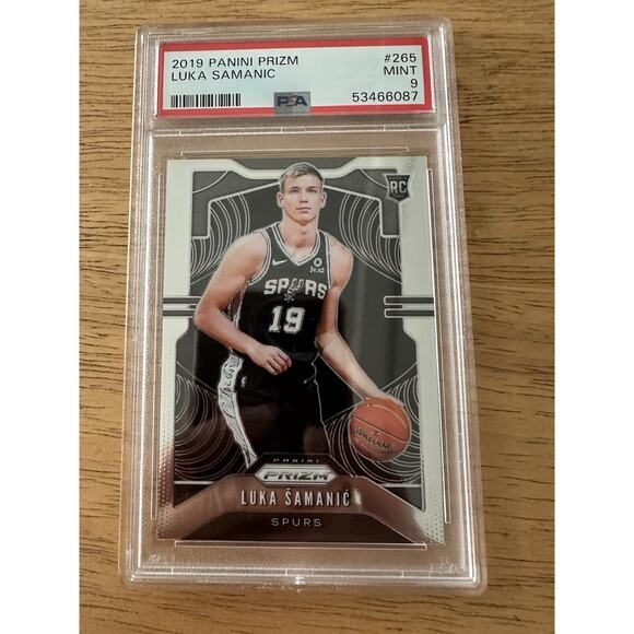 2019 PANINI PRIZM #265 LUKA SAMANIC RC PSA 9 Mint Pop 555 San Antonio Spurs - Picture 1 of 4